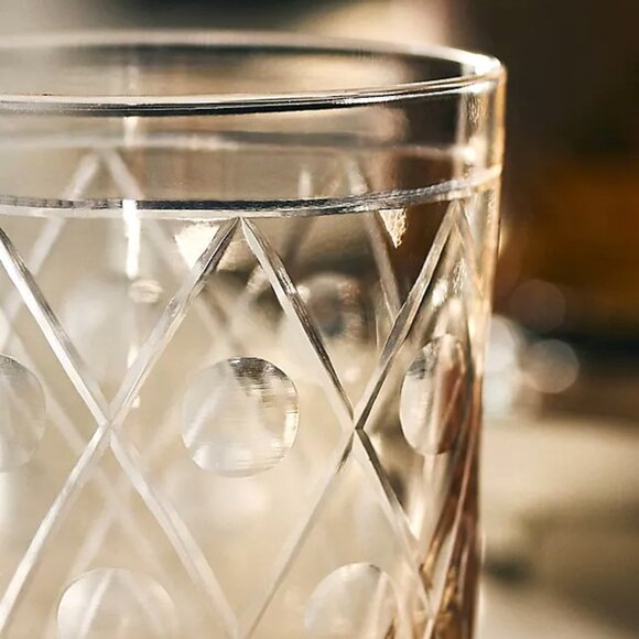 The Met X Anthropologie Double Old Fashioned Glasses Honey Color Set of 4 New - Picture 3 of 6